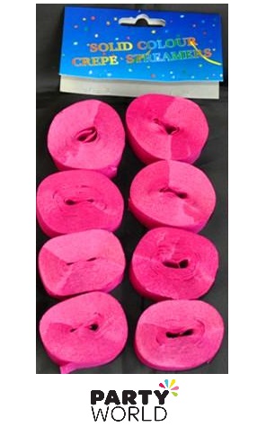 hot pink crepe streamers