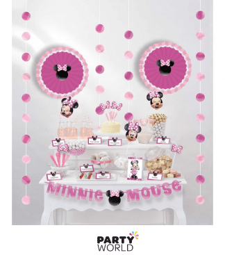 minnie mouse buffet table decorating kit