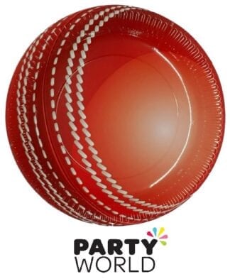 Cricket Party Red Ball Paper 9inch Plates (8)