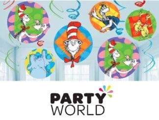 Dr Seuss Party Swirl Decorations Value Pack (12pcs)