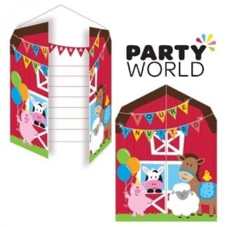 Farmhouse Fun Party Gatefold Invitation Packs (8)