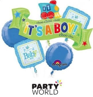 Its A Boy Baby Shower Foil Balloon Bouquet (5pcs)