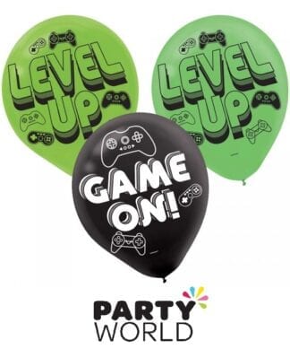 Level Up Gaming Party Assorted Latex 30cm Balloons (6)
