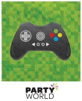 Level Up Gaming Party Beverage Paper Napkins (16)