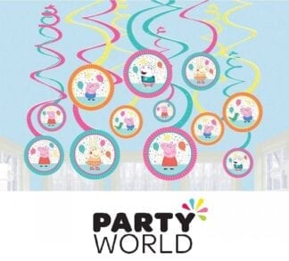 Peppa Pig Confetti Party Swirl Decorations (12pk)