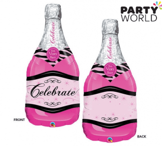 celebrate pink bottle balloon