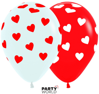 red hearts balloons