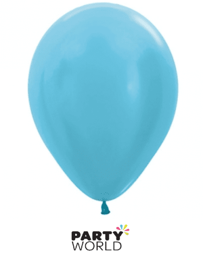 satin caribbean blue mini balloons
