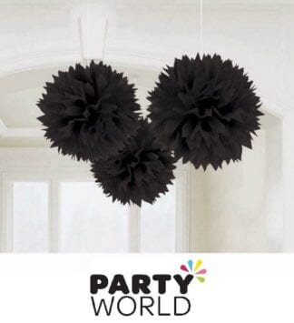 Black Fluffy Tissue Party Decorations (3)