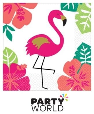 Flamingo Aloha Party Paper Beverage Napkins (16)
