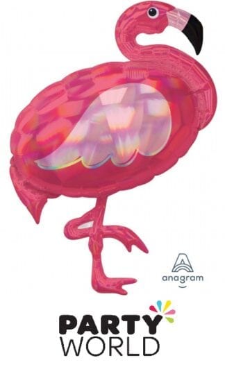Flamingo Party Supershape Iridescent Pink Large Foil Balloon