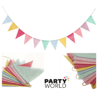HESSIAN COLOURFUL banner bunting