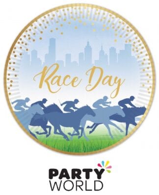 Horse Racing Race Day 7in Paper Plates Foiled Gold (50)