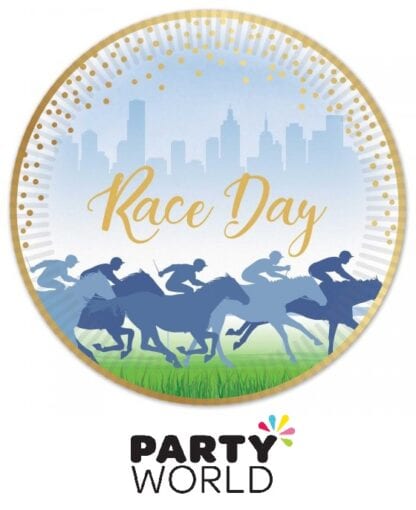 Horse Racing Race Day 9in Paper Plates Foiled Gold (8)