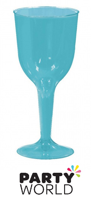 Light Blue Plastic Wine Glasses (18pk)