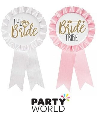 Pink Bride Tribe And White Bride To Be Ribbon Rosettes (8)