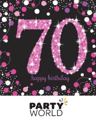 Pink Celebration 70th Birthday Lunch Napkins (16)