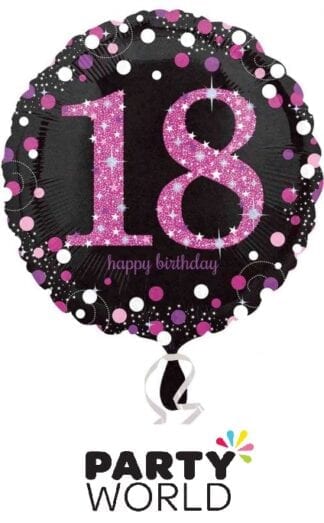 Pink Celebration Happy 18th Birthday Foil Balloon