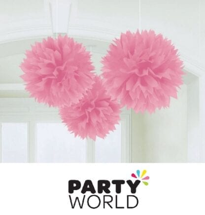 Pink Fluffy Tissue Party Decorations (3)