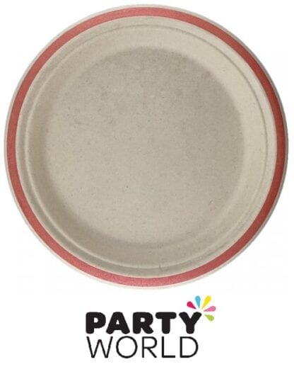 Rose Gold Rim Sugarcane Eco Party Plates 7in (10)