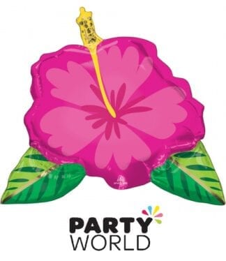 Tropical Hibiscus Party Flower Supershape Foil Balloon
