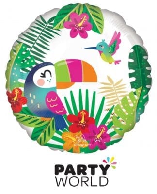 Tropical Paradise Party Round Metallic Foil Balloon
