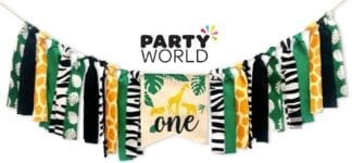 Wild One Jungle Safari Party Fabric Bunting