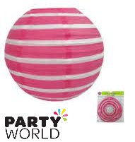 pink striped paper lantern
