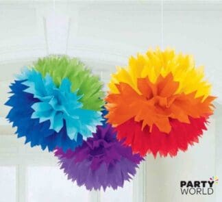 rainbow party fluffy hanging decorations