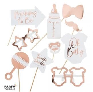 rose gold baby shower photo props