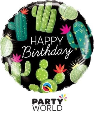 Happy Birthday Cactus Foil Balloon