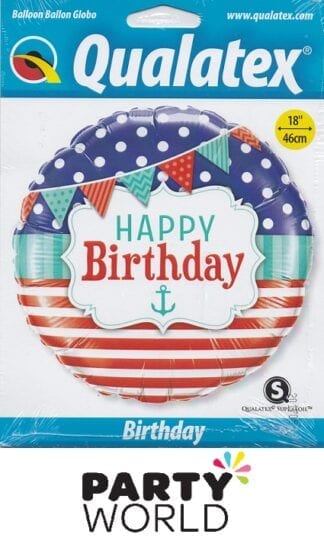 Happy Birthday Nautical Party Foil Balloon