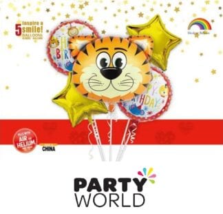 Jungle Safari Birthday Party Foil Balloon Bouquet (5pcs)