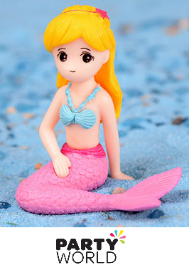 mermaid pink figurine sitting up