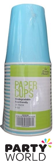 Blue Paper Eco-Friendly 9oz Party Cups (20pk)