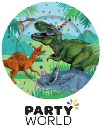Dinosaur Party Paper 9inch Round Plates (8)