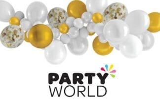 Gold And White Confetti Balloon Garland (40 balloons and tape)