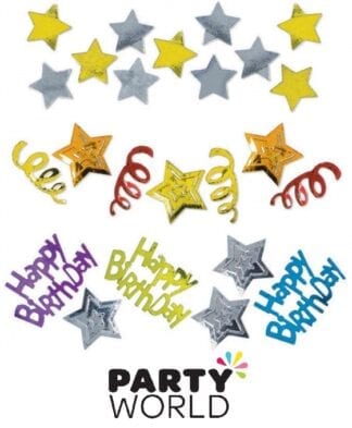 Happy Birthday Stars And Swirls Value Pack Foil Scatters