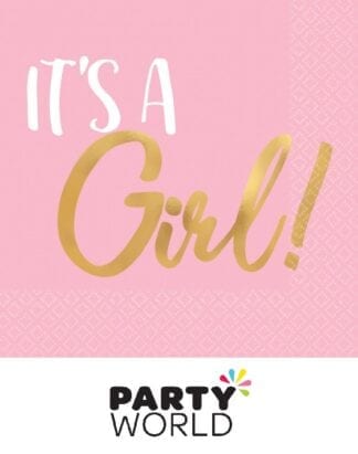 Its A Girl Baby Shower Paper Beverage Napkins (16)
