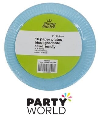 Light Blue Paper Party 9inch Eco Friendly Plates (10)