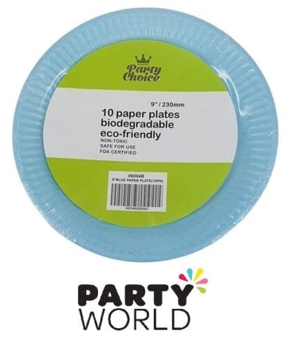 Light Blue Paper Party 9inch Eco Friendly Plates (10)