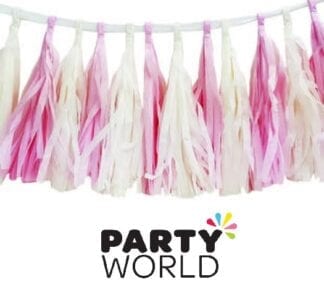 Party Pink And White Mini Tassel Garland