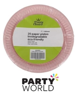 Pink Paper Party 7inch Eco Friendly Plates (20)