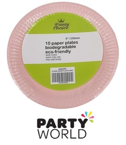 Pink Paper Party 9inch Eco Friendly Plates (10)