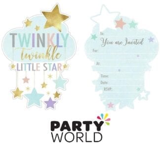 Twinkle Little Star Party Shaped Invitations (8)