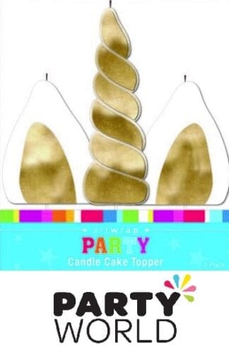 Unicorn Party Cake Candle Set (3pcs)