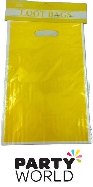 Yellow Plastic Party Loot Bags (10)