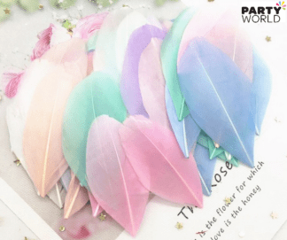 goose feathers pastel cloured