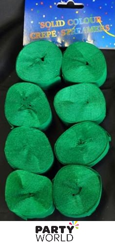 green crepe streamers