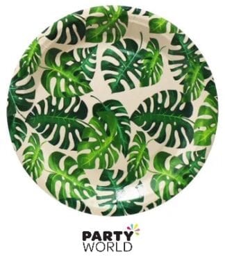 palm leaf paper plates 7inch tropical luau
